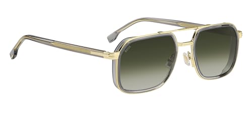 HUGO BOSS Boss 1724/S FT3 Men's Sunglasses Grey Gold 55/19/150, Grey gold, 55/19/1502