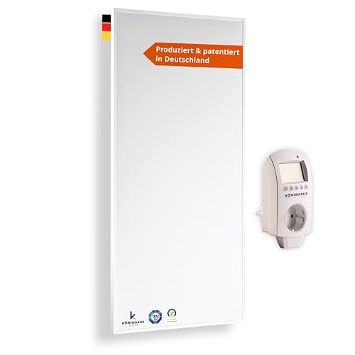 Könighaus Infrarot Wandheizung - 1000 Watt inkl. Smart Thermostat - Infrarotheizung mit TÜV SÜD & 5 Jahren Garantie - Doppelter Überhitzungsschutz - Heizt Räume von bis zu 26 m² - Sofort einsatzbereit
