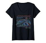 Star Wars Millennium Falcon Line Art Panel V-Neck T-Shirt