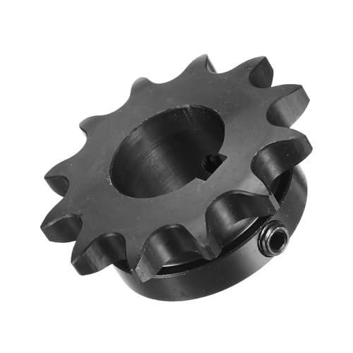 Image of uxcell #50 Chain Roller Sprocket B Type, 1-1 /8 inch Bore 12 Tooth Single Strand Chain Sprocket, Carbon Steel, Keyway with Set Screws