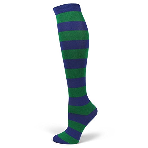 Image of PolyMedea Elite Quality Colorful Soft Cotton Women's Striped Knee High Socks