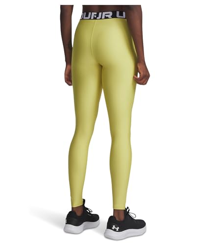 Under Armour, Womens, HeatGear Authentics Leggings, Yellow Shade/White, Large, Regular - image 2