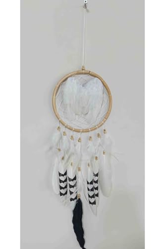 Dream Catcher Angel Wing Feather Black and White...