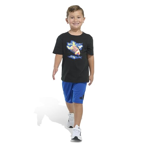 Image of adidas Boys' Short Sleeve Cotton Tee Shirt and Logo Short Set