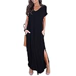 GRECERELLE-Womens-Casual-Loose-Pocket-Long-Dress-Short-Sleeve-Split-Maxi-Dresses
