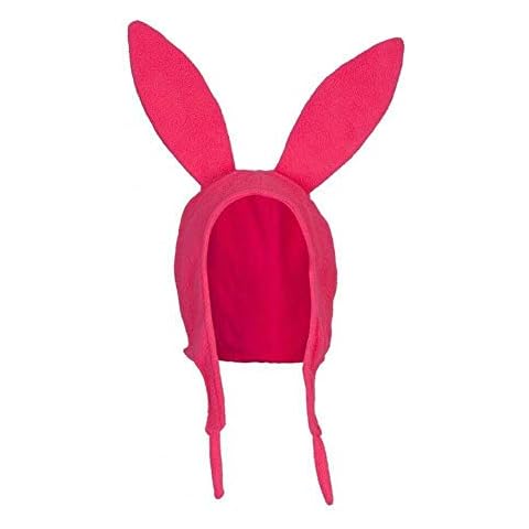 Springcmy Family Matching Bob's Burgers Louise Hat with Bunny Ears Halloween Costume Cosplay Cap Hat (Pink, L for Adult) Cover