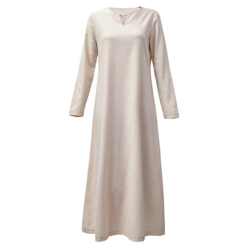 KUOIN Womens Medieval Dress Chemise Renaissance Peasant Cosplay Costume Maxi