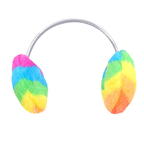 Chuangli Kids Rainbow Winter Earmuffs Warm Plush Ear Warmers For Women Girls Boys Winter Outdoor Ear Covers Comfy Earwarmers #TOP7