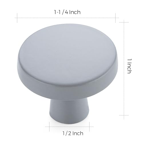 Image of Ravinte 30 Pack Drawer Pulls 1-1 /4 Inch Kitchen Cabinet Knobs Solid Round Dresser Drawer Knobs Grey Dresser Knobs Drawer Knobs Simple Cabinet Hardware for Cupboard Drawer Pulls
