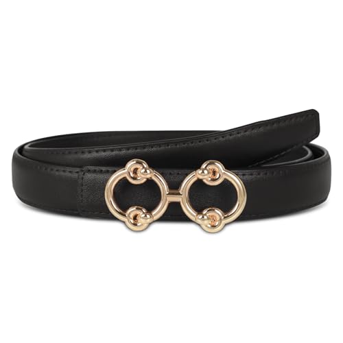 Image of Aurolran Women's Leather Belt with Buckle - Ideal for Dresses, Jeans, and Coats