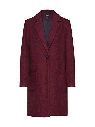 Only Onlastrid Marie Coat Otw Abrigo, Rojo (Tawny Port Detail: Melange), Small para Mujer