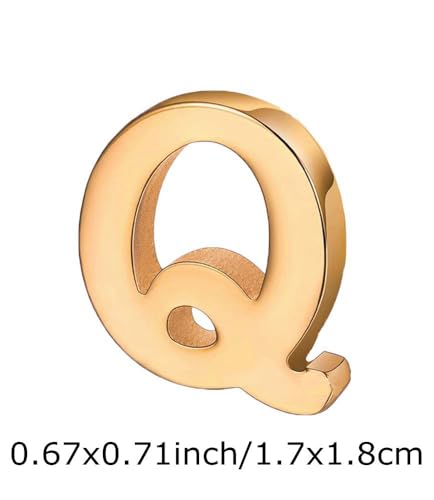 Image of vmcoatdu A-Z Initial Pins 26 Letters Pins 18K Gold Plated and Silver Tone Metal Brooch Breastpin Badge