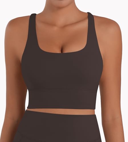 Image of Sunzel Sunzfly Sports Bra for Women, Scoop Neck Crisscross Back Padded Low Impact Bras Tops for Workout Yoga Gym
