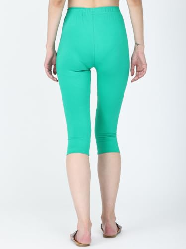 Image of Robinbosky Premium Stretchable Cotton Capri Legging for Women | Suitable for Formal wear & Casual wear | High-End Elastic Makes. The Leggings Squat Proof and Durable for Travel, Yoga, & Workout.