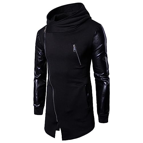 Darringls Sweat à capuche pour homme Assassins Gothic Creed Fermeture éclair latérale Lacets Veste à capuche Assassin Creed Cravate foncée Slim Fit...
