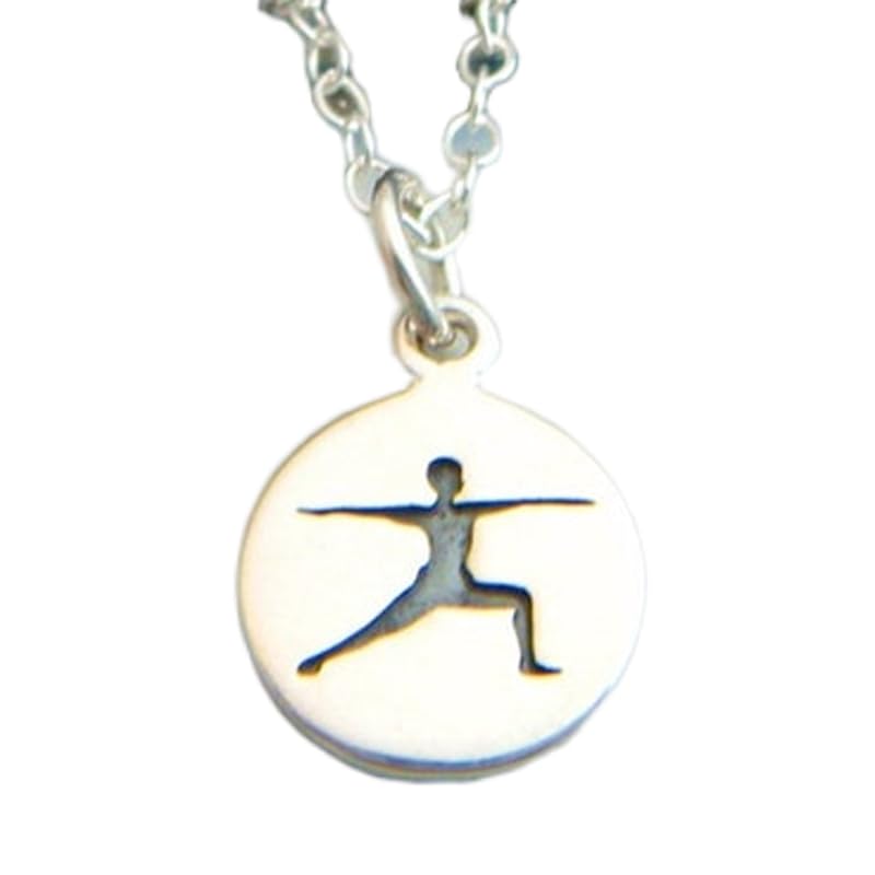Collier en argent sterling 925 précieux avec pendentif yoga délicat