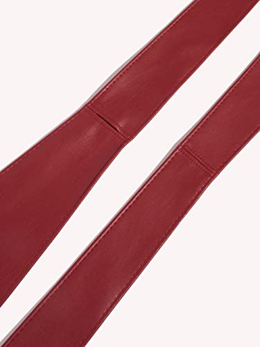 YOU&M Women's Full Sofe Leather Wide Bunny Ears Waist Belt Bow Tie Wrap Around Boho Elegant Corset for Dresses4