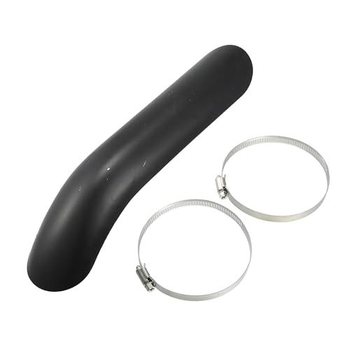 Motoforti Universal Motorcycle Exhaust Pipe Heat Shield Curved Motorbike Heat Insulation Cover, 267x56mm, Durable, Stainless Steel, Silver Tone, 1 Set