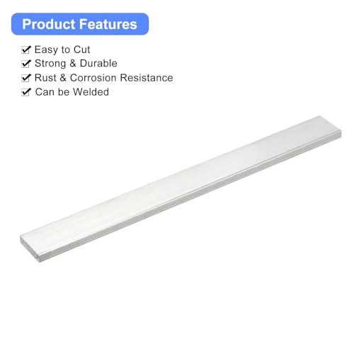 Image of uxcell Square Aluminum Flat Bar, 1 /4 inch Thick 1 inch Width 10 inch Length Square Aluminum Bar 6061 Aluminum Flat Plate, 6 x 25 x 254mm T6511 Solid New Mill Stock for Industrial Building
