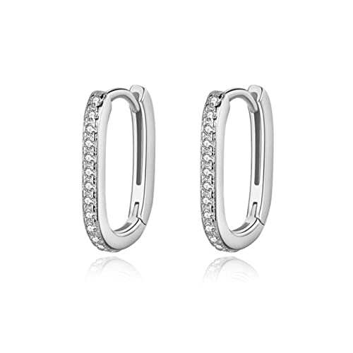 Boucles d'oreilles Argent 925 Ellipse CZ hypoallergéniques anti-ternissement