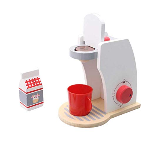 YUNYI Kaffeemaschine Spielzeug aus Holz mit Tasse und Milch I Zubehör Spiel-Küchen - Kinderküche Set - ermutigen Sie…