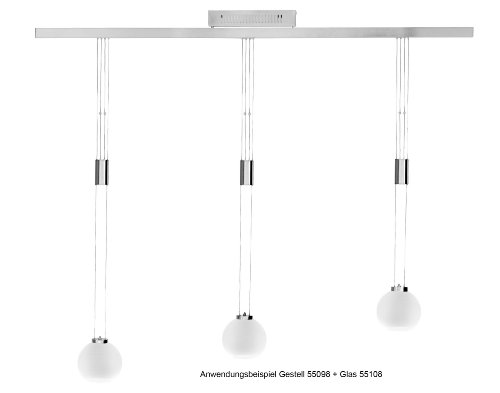 Pendule verre Java-exclusiv 55098 kombi04, halogène 3 ampoules nickel mat - 2