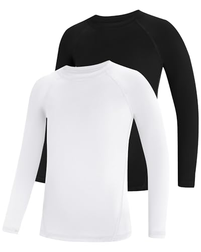 Boys Compression Shirt Youth Long Sleeve Athletic Undershirts Kids Quick Dry Base Layer for Baseball Football Soccer