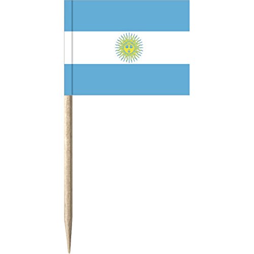 Preisvergleich Produktbild partydiscount24 50 x Flaggenpicker / Käsepicker Argentinien