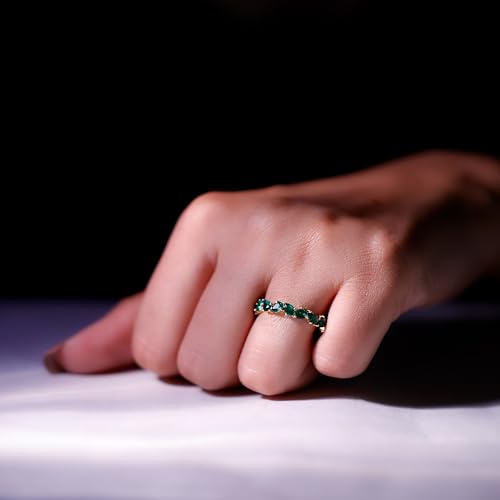 Certified Lab Grown Emerald Wedding Band, AAAA Quality, Green Emerald Eternity Ring For Women - Ready To Gift3