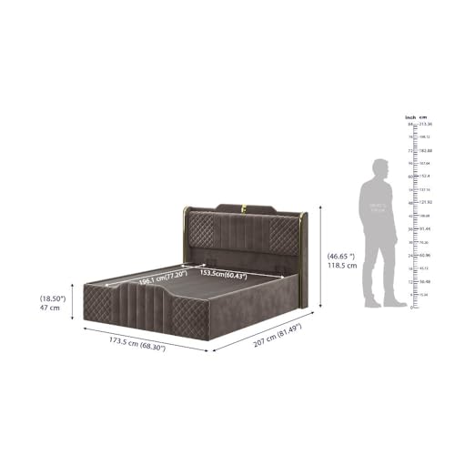Image of Wakefit Velura Queen Size Hydraulic Storage Upholstered Bed