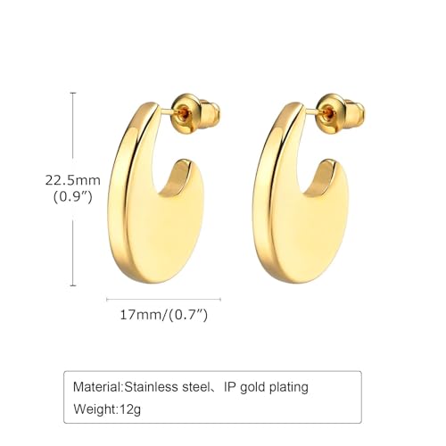 Boucles d'oreilles géométriques minimalistes en finition brillante
