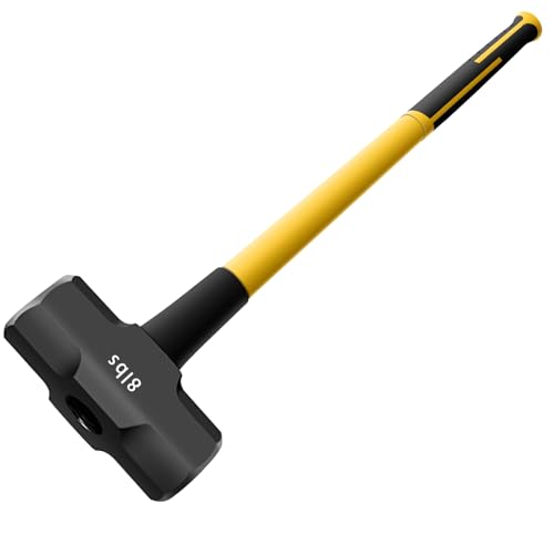 Hammer Sledge Hammer - 35-Inch Fiberglass Handle with Rubber Grips