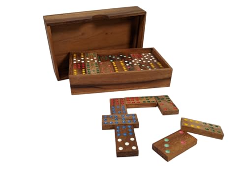 Juego de Dominó Doble 9 de Madera, 56 Piezas