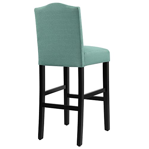 Lssbought 30 Inches Barstools, Set Of 2 Classic Fabric Bar Chairs With Solid Wood Legs,For Kitchen Dining Room Side Chairs(Laguna) #TOP2