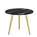 JINLIAN205-SHOP Petite Table Basse Table latérale Ronde, Table d'extrémité métallique en marbre, Tables de Nuit pour Salon, Table d'appoint pour Petits espaces, Noir, Blanc Table (Color : A)