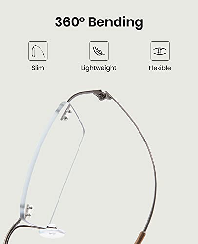 Image of Cyxus 11g Titanium Blue Light Blocking Glasses Men Woman Rimless Ultralight Computer Gaming Office Study Eyeglasses 8602T08