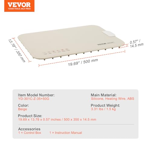 Image of VEVOR Electric Warming Tray, Food Warming Mat for Buffet, Rollable & Portable Silicone Food Warmer with 4 Adjustable Temperature Settings, Auto Shut-Off & Child Lock, Perfect for Parties, Catering
