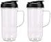 NCONCO Lot de 2 tasses de 650 ml avec couvercle, pièce de rechange compatible avec le mixeur MagicBullet 250 W MB1001