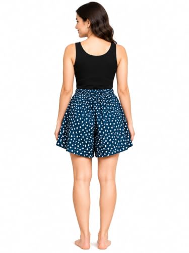 Image of B STORIES Women's Viscose Printed Lounge Culotte Shorts (Pack of 2)