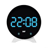 Sveglia multifunzione a LED con visualizzazione della temperatura, data e giorno, funzione sveglia e luminosità regolabile per una maggiore visibilità e comfort (B)