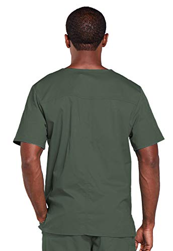Image of Cherokee Scrubs for Men & Women V-Neck Scrub Top with 4 Pockets, Cotton Blend Soft Stretchy Easy Care Nursing Uniform - 4725
