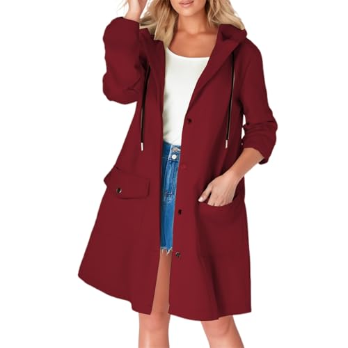 Veste d'extérieur imperméable contre la pluie et le vent trench-coat long femme