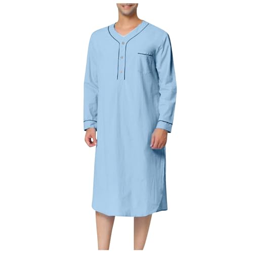 Ropa Islámica Hombres Musulmanes Caftán Hombres Thobe Abaya Vestido Musulmán Camisa Medieval Camisa Étnica Maxivestido Étnico Bata Con Bolsillos Ropa Taiji Regalos Islámicos Disfraz de Pastor, Blau9.,