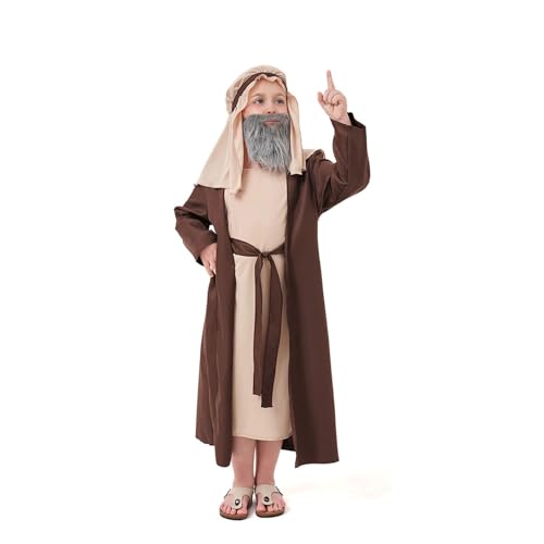 Disfraz de Jesús para niños 6-12 años color marrón miniatura 4