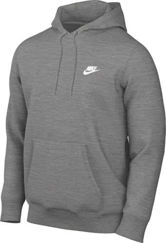 Nike Club FN3866-063 Sweat à Capuche en éponge pour Homme, Gris foncé/Gris fumé/Blanc, L