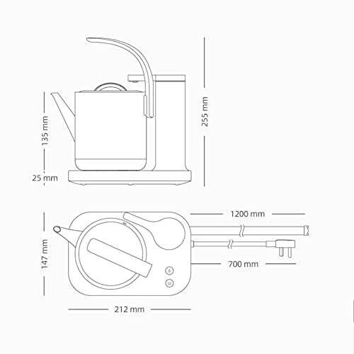 Hervidor eléctrico automático 850 ml color blanco miniatura 2