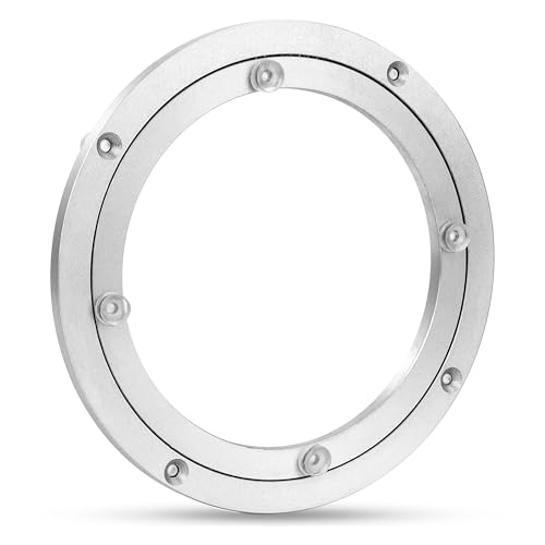 Yesaler Rodamiento Giratorio de Aleación de Aluminio Lazy Susan Rodamiento Giratorio Resistente Mesa de Comedor Redonda para Cocina Sala de Estar (8 Inch)