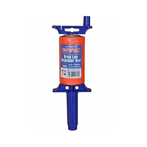Faithfull FAIBLDISPHD Dispensador de Línea para Ladrillos con Cuerda de Nylon Trenzado de Alta Visibilidad 100 m Resistencia a la Rotura 26.4 kg, Naranja/Rosa o Amarillo miniatura 2