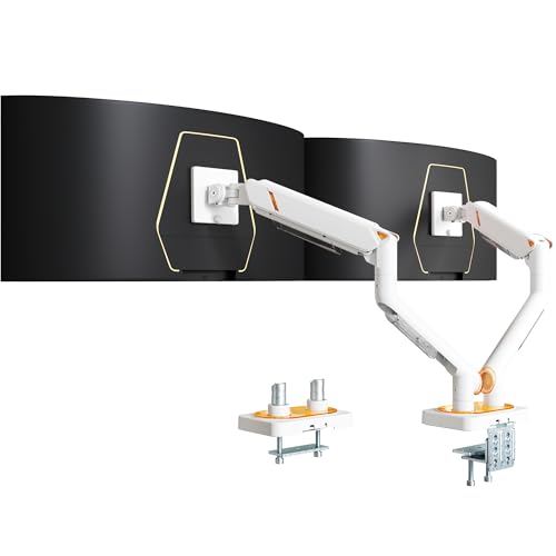 ARES WING 17-45 Inch Monitor Arm Ultrawide Dual Monitor Mount, White - image 1