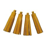 Mustard Yellow Tassels Purse Charm | Yellow Leather Tassel Shoe Clips for Custom Sneakers | Fringes